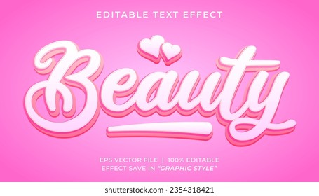 Beauty 3D editable text effect template