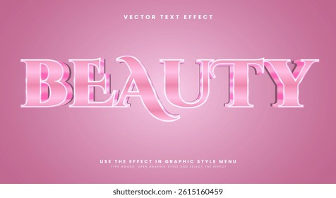 Beauty 3D editable text effect template Suitable for cute Style