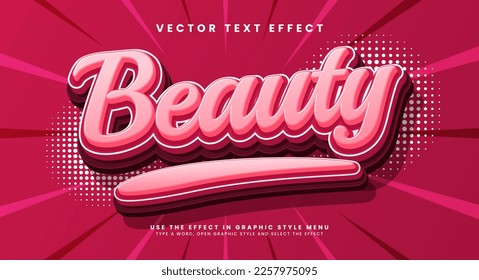 Beauty 3d editable vector text style effect, suitable for romantic love themes