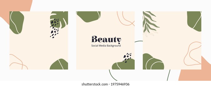 Beauty Abstract Elements with Background Vector. Perfect for Beauty Skinscare Product Background, Beauty Blog or Social Media Post Template.