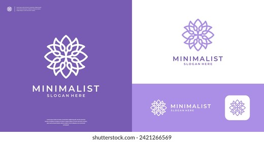 Beauty abstract flower logo design illustration