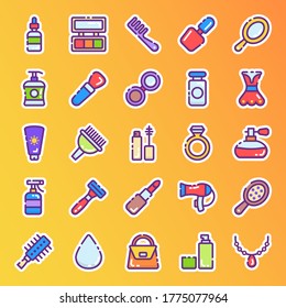 Beauty Accessories In Modern Flat Style Pack 