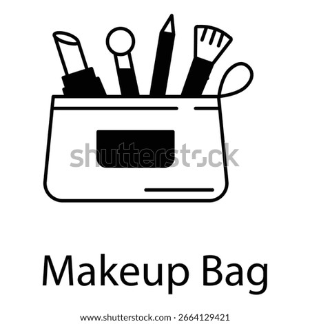 Beauty Accessory Makeup Bag Vector Icon Design