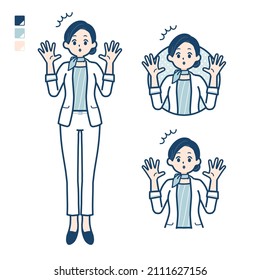 Beauty advisor woman with surprised images.It's vector art so it's easy to edit.