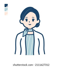 Beauty advisor woman with upper body images.It's vector art so it's easy to edit.