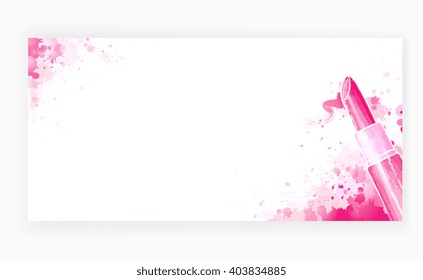 Beauty art grunge background with pink lipstick silhouette