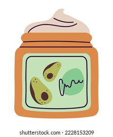 icono de la crema de aguacate de belleza aislado