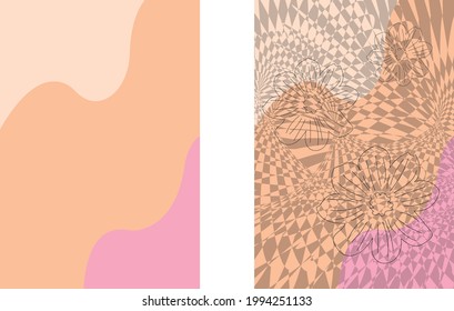 Beauty background with beautiful flower pattern and optical illusion