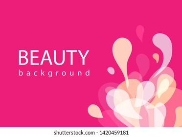 Beauty background fashion illustration abstract. Formless design elements modern. Pink color splash vector.