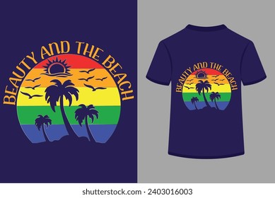 Beauty And The Beach T-shirt Design