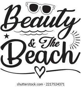 Beauty And The Beach T-shirt Design Vector File.