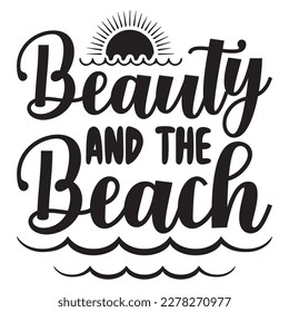 Belleza y el archivo vector de diseño de camisetas de playa