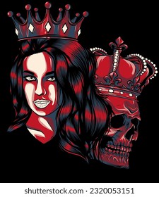 Beauty with beast - beast prince and girl on black background