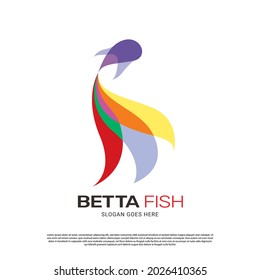 Beauty betta hobby color fish logo icon symbol template design