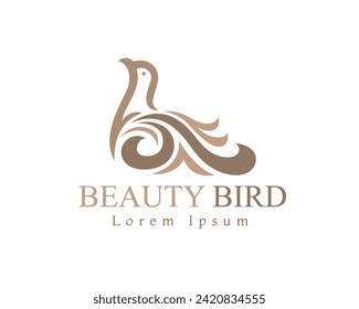 beauty bird ornate flower fashion logo icon symbol design template illustration inspiration