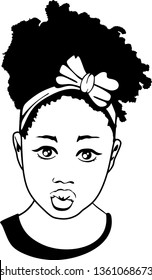 Beauty black girl with bow, Vector