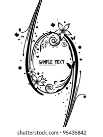 beauty black and white border floral vector