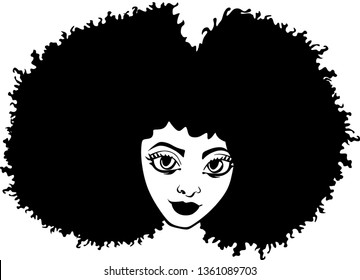 Beauty black woman vector, afro lady