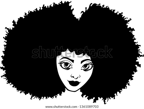 Beauty Black Woman Vector Afro Lady Stock Vector (Royalty Free) 1361089703