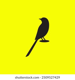 beauty blackbird nature wildlife logo design vector flat