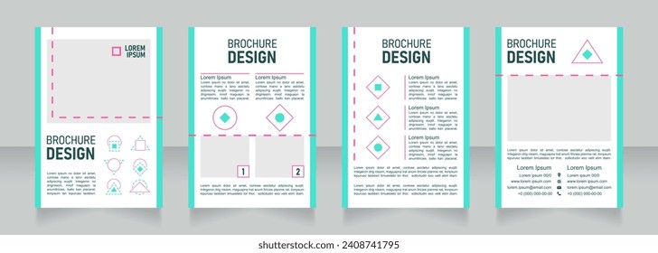 Beauty blank brochure design. Template set with copy space for text. Premade corporate reports collection. Editable 4 paper pages