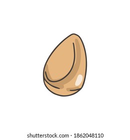 Beauty blender for applying tone to the skin of the face. Cosmetic accessory. Girly stuff. Colorized doodle style. Vector illustration on isolated white background. For printing on paper and canvas