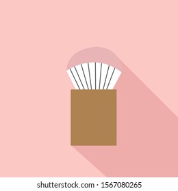 Beauty Blender Cosmetic Design Element Flat Linear Colored on Pink Background with Long Shadow Vector Illustration