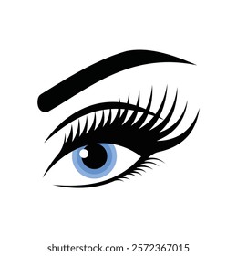 beauty blue eyes female vector design