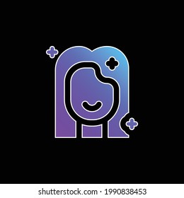 Beauty blue gradient vector icon