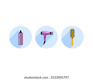 Belleza, Cuidado Corporal y Cosméticos. Iconos y Elementos de diseño planos lineales de Vector