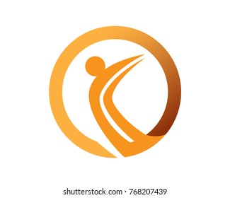 beauty body health care yoga sport spirit balance logo