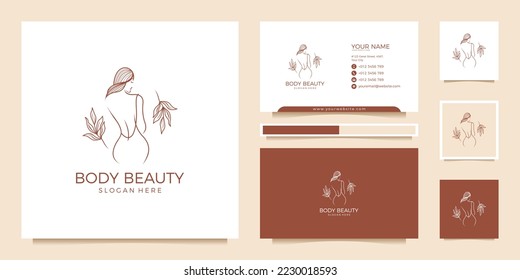 Beauty body template with business card