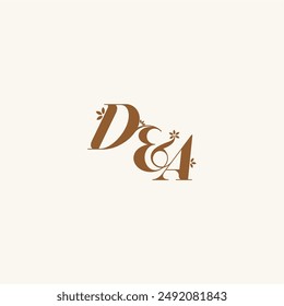 beauty bold monogram leaf logo organic and nature concept DA initial wedding letter