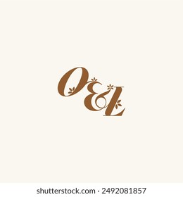 beauty bold monogram leaf logo organic and nature concept OL initial wedding letter