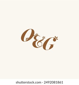 beauty bold monogram leaf logo organic and nature concept OG initial wedding letter