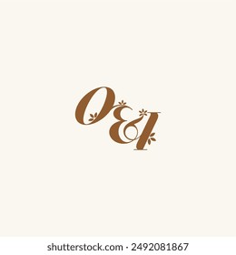Beauty Bold Monogram Blatt Logo Bio und Natur Konzept OI erste Hochzeitsbrief