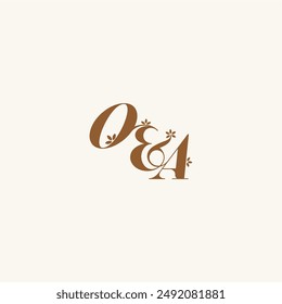 beauty bold monogram leaf logo organic and nature concept OA initial wedding letter