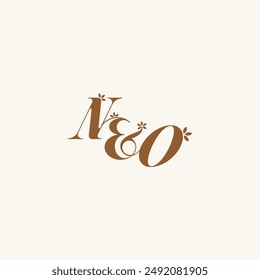 beauty bold monogram leaf logo organic and nature concept NO initial wedding letter