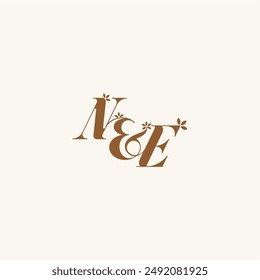 Logo de la hoja del monograma de la belleza en negrita orgánica y concepto de la naturaleza