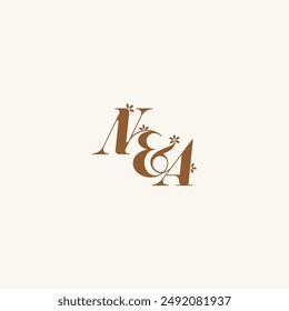 beauty bold monogram leaf logo organic and nature concept NA initial wedding letter