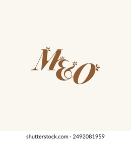Logo de la hoja del monograma de la belleza atrevida orgánica y concepto de la naturaleza