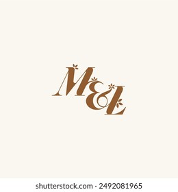 beauty bold monogram leaf logo organic and nature concept ML initial wedding letter