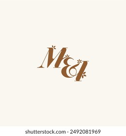 beauty bold monogram leaf logo organic and nature concept MI initial wedding letter