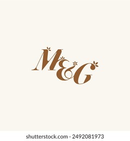 beauty bold monogram leaf logo organic and nature concept MG initial wedding letter