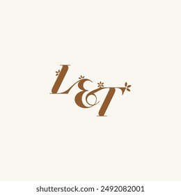 beauty bold monogram leaf logo organic and nature concept LT initial wedding letter
