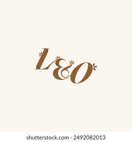 beauty bold monogram leaf logo organic and nature concept LO initial wedding letter