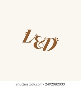 beauty bold monogram leaf logo organic and nature concept LD initial wedding letter