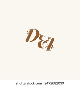 beauty bold monogram leaf logo organic and nature concept DI initial wedding letter