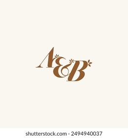 beauty bold monogram leaf logo organic and nature concept AB initial wedding letter