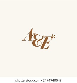 beauty bold monogram leaf logo organic and nature concept AE initial wedding letter